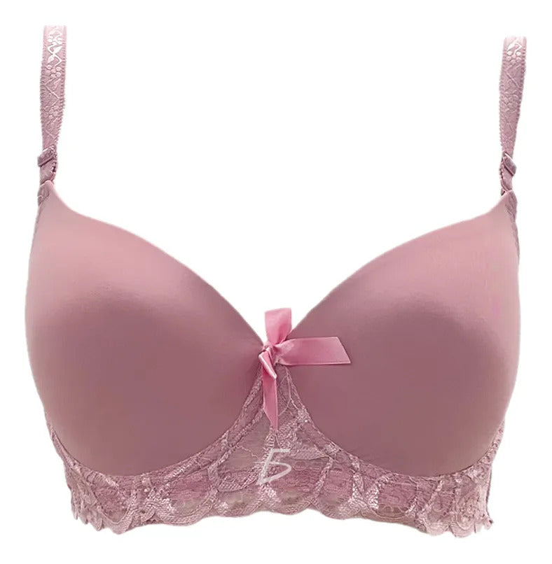 Brasier Con Encaje De Espalda De 3 Broches Rosa M
