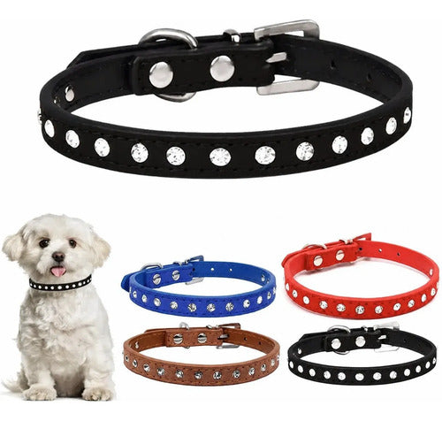 Collar Para Mascotas Grandes Ajustable Con Diamantes De