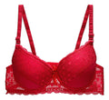 Brasier Con Encaje Trasparente De Espalda Copa Completa Rojo M