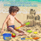 Set de juguetes para playa incluye cubeta y regadera