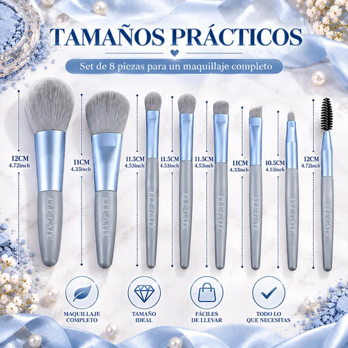 Juego De 8 Brochas De Maquillaje Profesionales Para