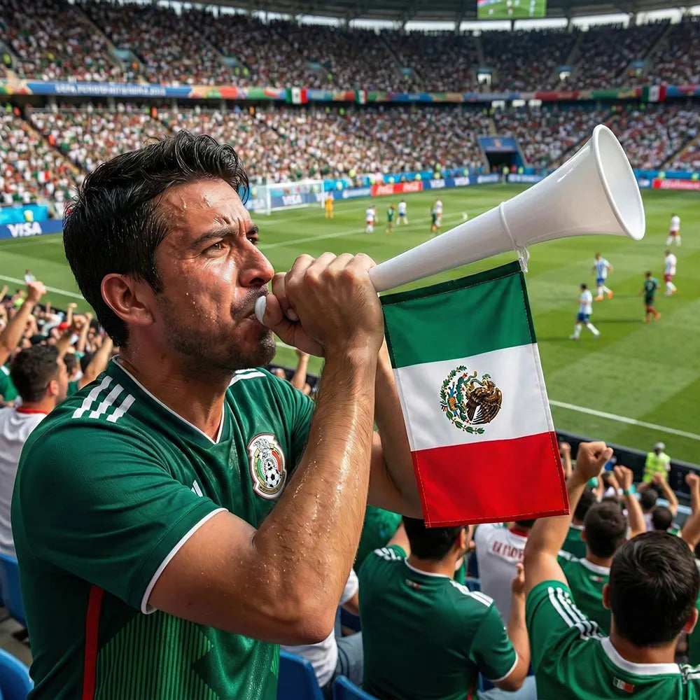 Trompeta De Plástico Con Banderín De La Selección Mexicana