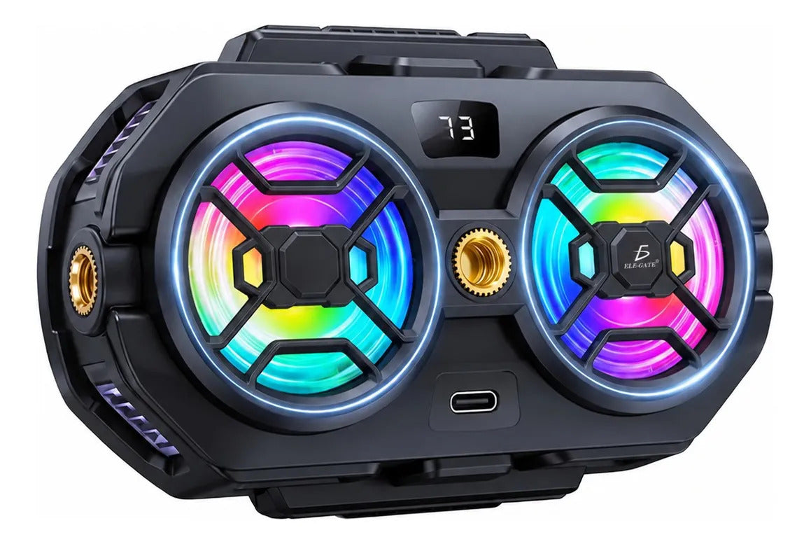 Enfriador Para Celular Con Doble Ventilador Rgb Y 3