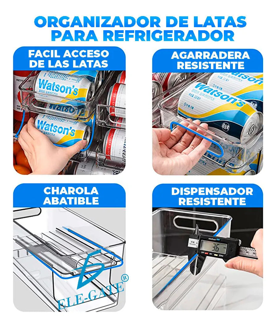 Organizador De Latas Para Refri Con 2 Niveles