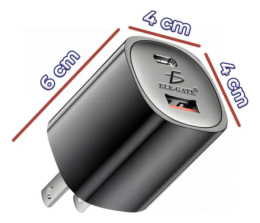 Cargador Dos En Uno Usb-a Y Usb-c Carga Rápida 5v