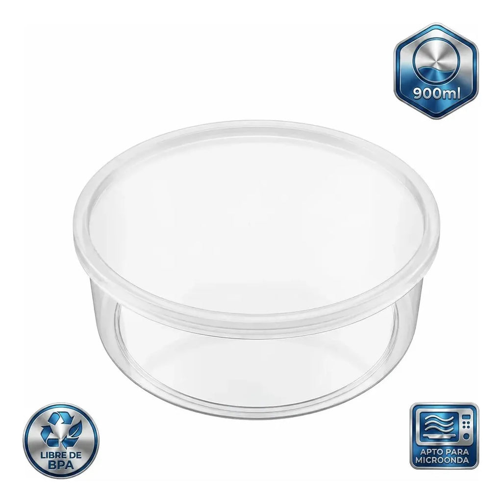 Contenedor Redondo Con Tapa De 900 Ml