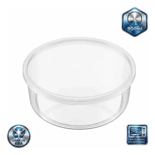 Contenedor Redondo Con Tapa De 900 Ml