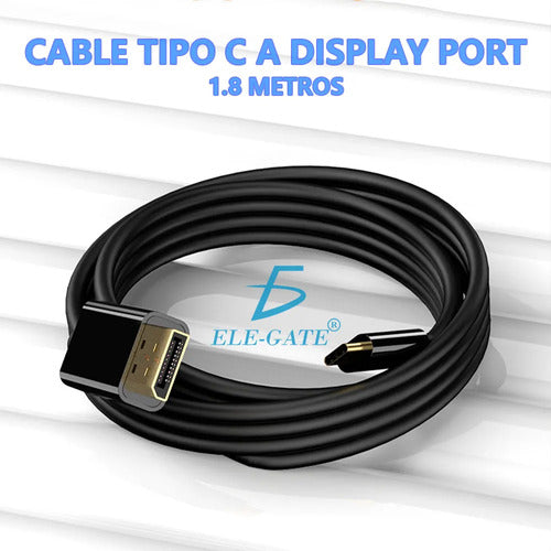 Cable Usb Tipo-c A Displayport 4k De 1.8m Premium Conversor