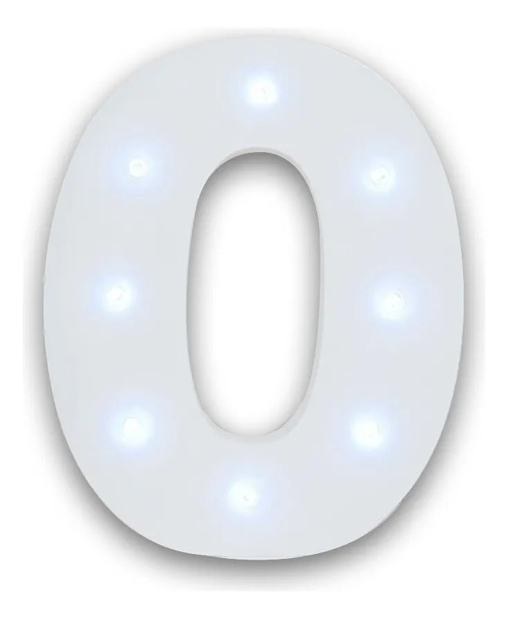 Numero 0 En 3d De Luz Led Luz Cálida