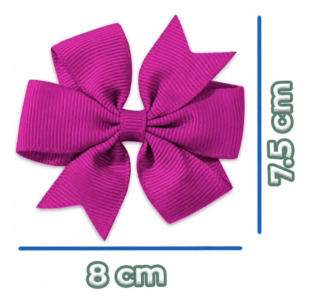 Moño Con Clip Para Cabello Color Sólido Fucsia