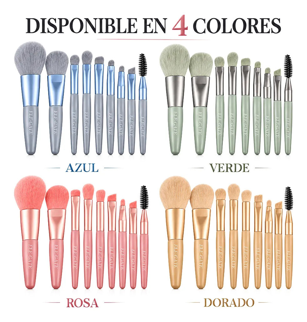 Juego De 8 Brochas De Maquillaje Profesionales Para