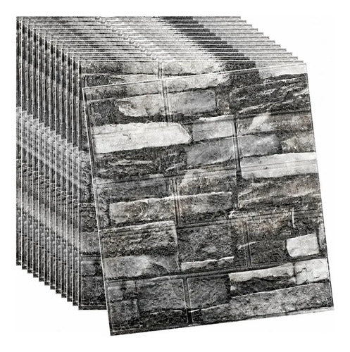 Paneles xpe autoadhesivos 10 pzs piedra gris oscuro 35 x