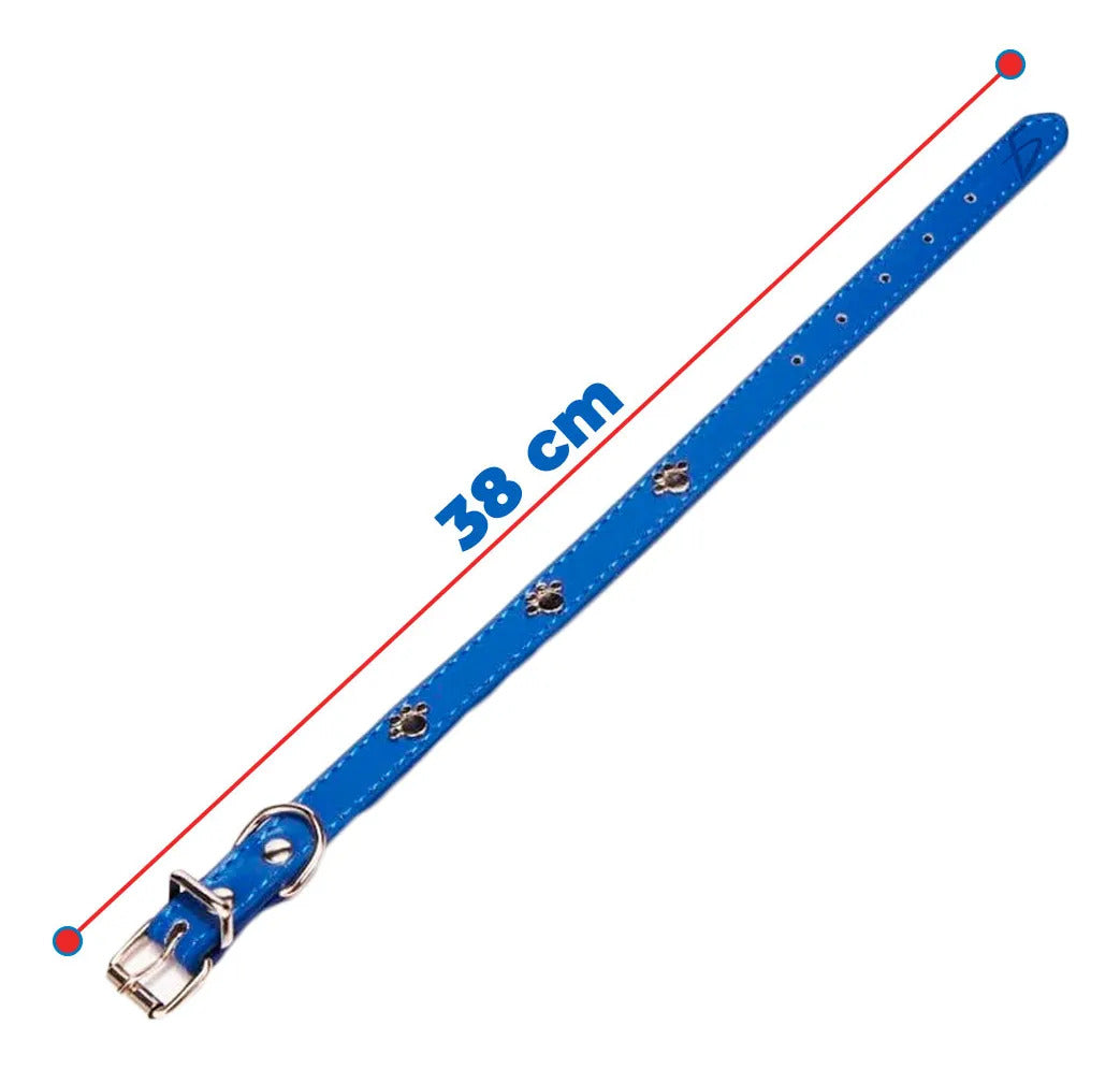 Collar De Perro De Cuero Resistente De 38 Cm Con Diseño De Marrón