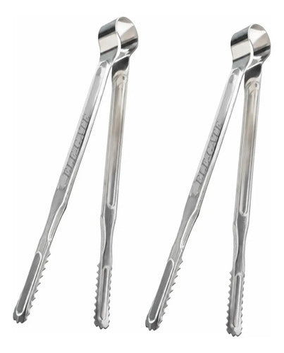 Kit 2 Pinzas Para Cocina Asador De Acero Inoxidable Extra G