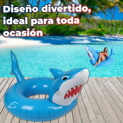 Flotador Inflable En Forma De Tiburón Con Diseño Divertido