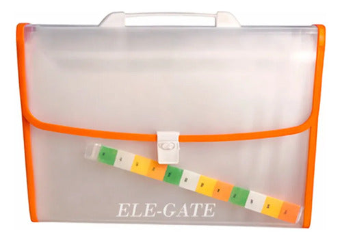 Folder Plástico Repelente Al Agua Tipo Maletín Con 12 Azul