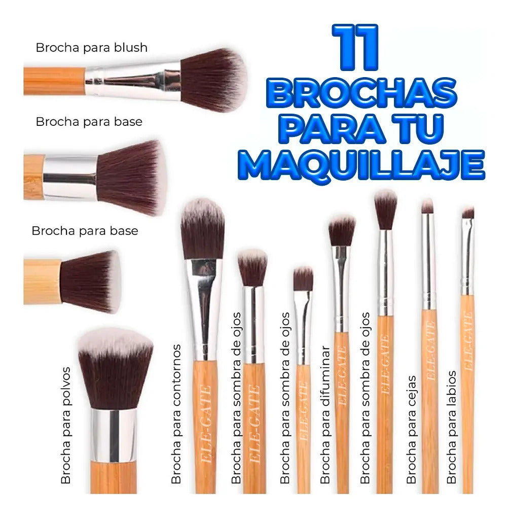 Brochas De Maquillaje Orgánicas Y Ecológicas - Kit