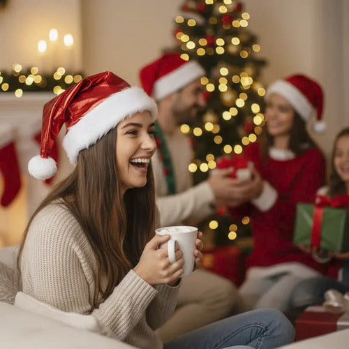 Gorro Navideño Santa Claus De 40 Cm Con Acabado Satinado