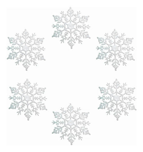 Decoración En Forma De Copo De Nieve Con Brillantina