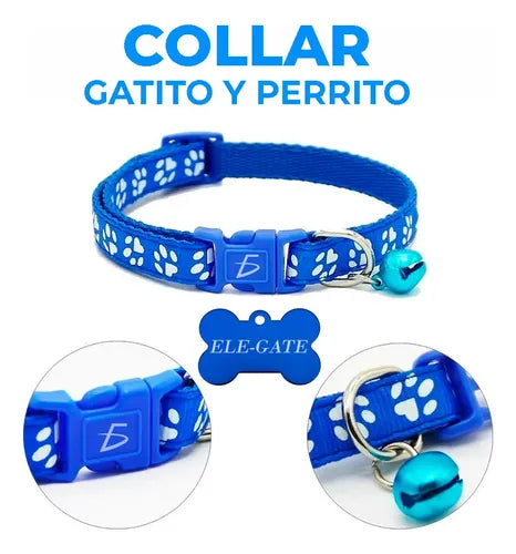 Collar Reflejante De Seguridad Anti Ahorcamiento Para Gatos Azul