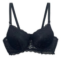 Brasier con encaje bordado push up negro M