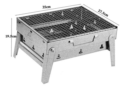 Mini Parrilla De Carbón Portátil Plegable Acero Inoxidable