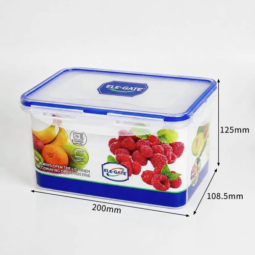 Contenedor Rectangular Transparente De 1900 Ml Con Tapa