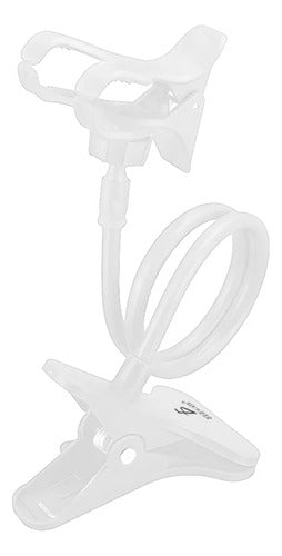 Soporte Universal Flexible Celular Para iPhone Mesa Cama Blanco