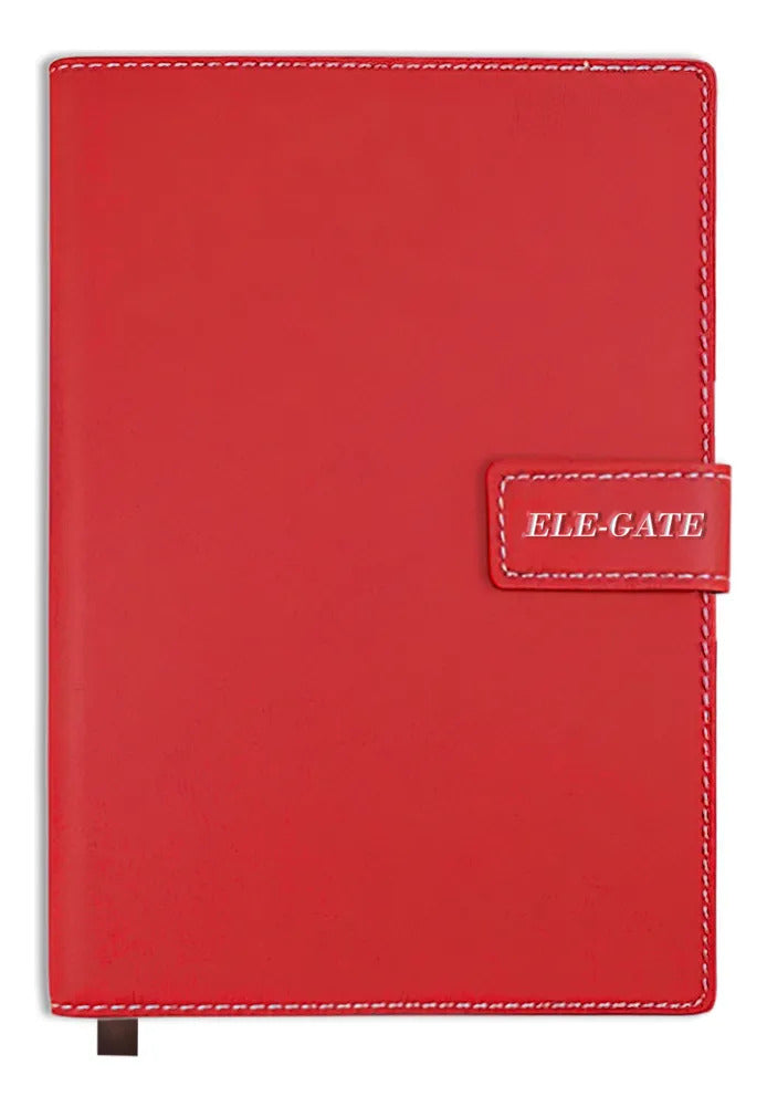 Cuaderno Rojo Tipo Agenda Con Portada Acolchada Y Cierre