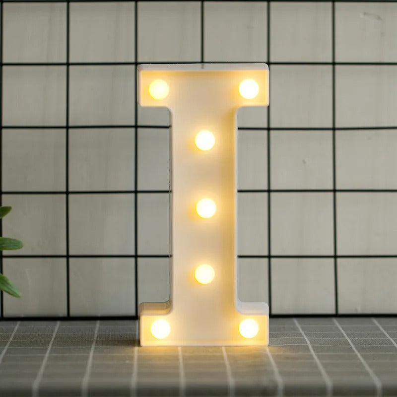 LED letras I 3D luces foco lampara decora abecedario