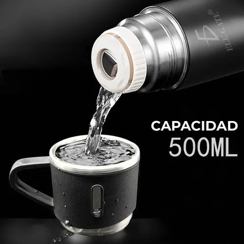 Termo Con Tazas Incluidas Para Té Y Café De Acero