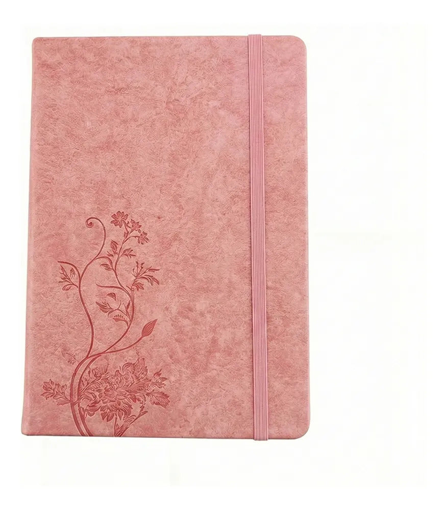 Libreta con tapa acolchada y texturizada con hojas tipo