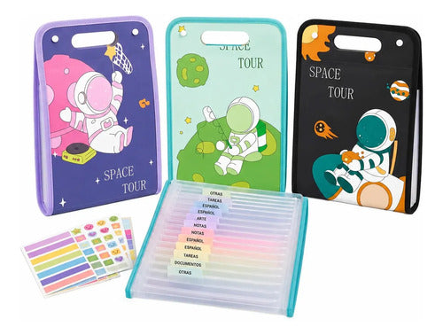 Carpeta Organizadora A4 De 12 Compartimentos Diseño De Morado