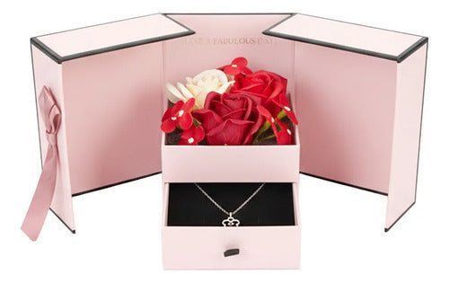 Alajero En Forma De Caja De Regalo Con Rosas Y Cadena