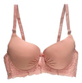 Brasier con encaje de copa completa coral M