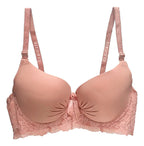 Brasier con encaje de copa completa coral M