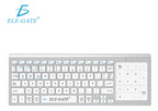 Teclado inalámbrico blanco con touchpad numérico
