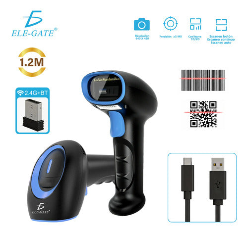 Lector De Código De Barras Inalámbrico Bluetooth Usb 2.4g