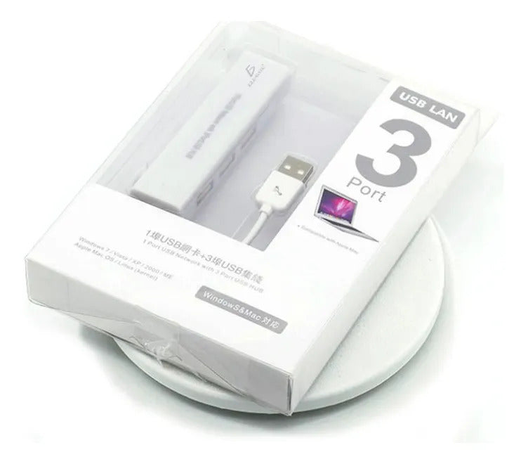 Hub 2.0 Usb Rj45 Rapido Ethernet Compatible Con Mac Pc 10