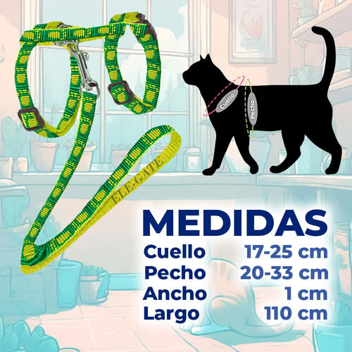 Juego De Arnés Y Correa Halter Para Perro Con Patrones Verde