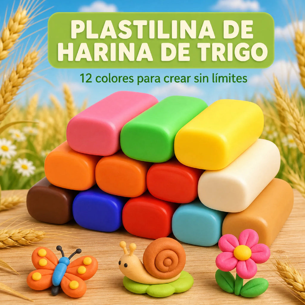 Plastilina De Harina De Trigo 12 Colores Para Moldear