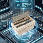 Contenedor Hermético De Plástico 1.1 L Con Cubiertos