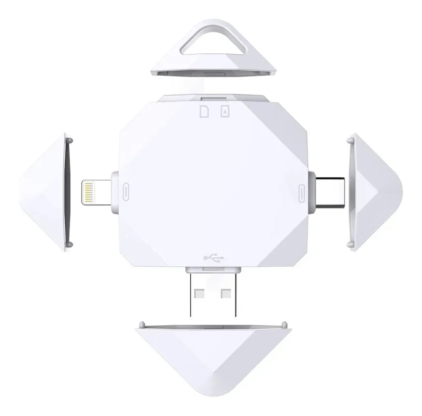 Lector De Tarjetas Sd Y Micro Sd 4 En 1 Cuadrado Usb Usb-c