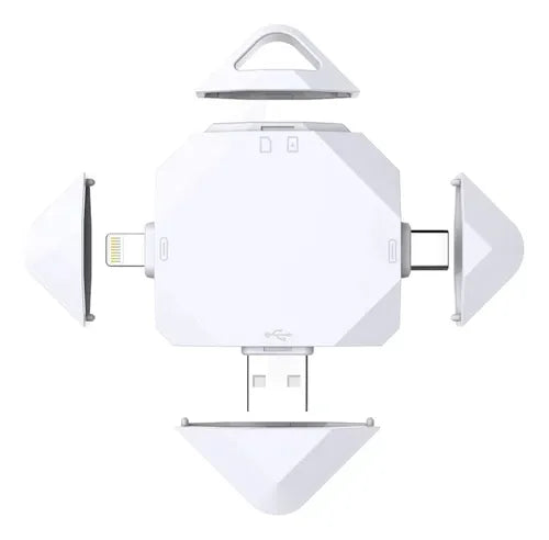 Lector De Tarjetas Sd Y Micro Sd 4 En 1 Cuadrado Usb Usb-c