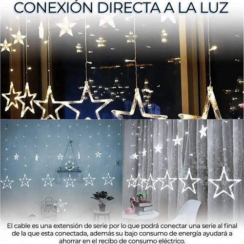 Cadena De Luz Led Estrella Luces De Decoración Navideña 2.5m