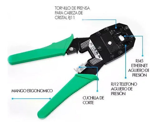 Pinzas Ponchadoras Rj45 Rj11 Rj12 Pelador Rematador