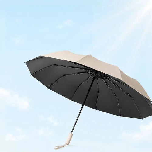 Paraguas Plegable Para Sol Y Lluvia, Sombrilla Con