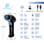 Lector De Código De Barras Inalámbrico Bluetooth Usb 2.4g