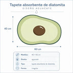 Tapete Absorbente 40 X 60 Cm Diseño Aguacate Secado Rápido