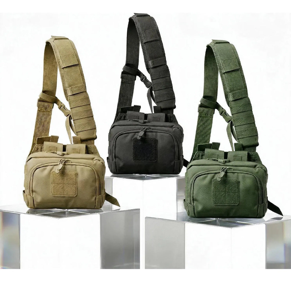 Mochila Táctica Bandolera Militar Impermeable Multibolsillos Verde